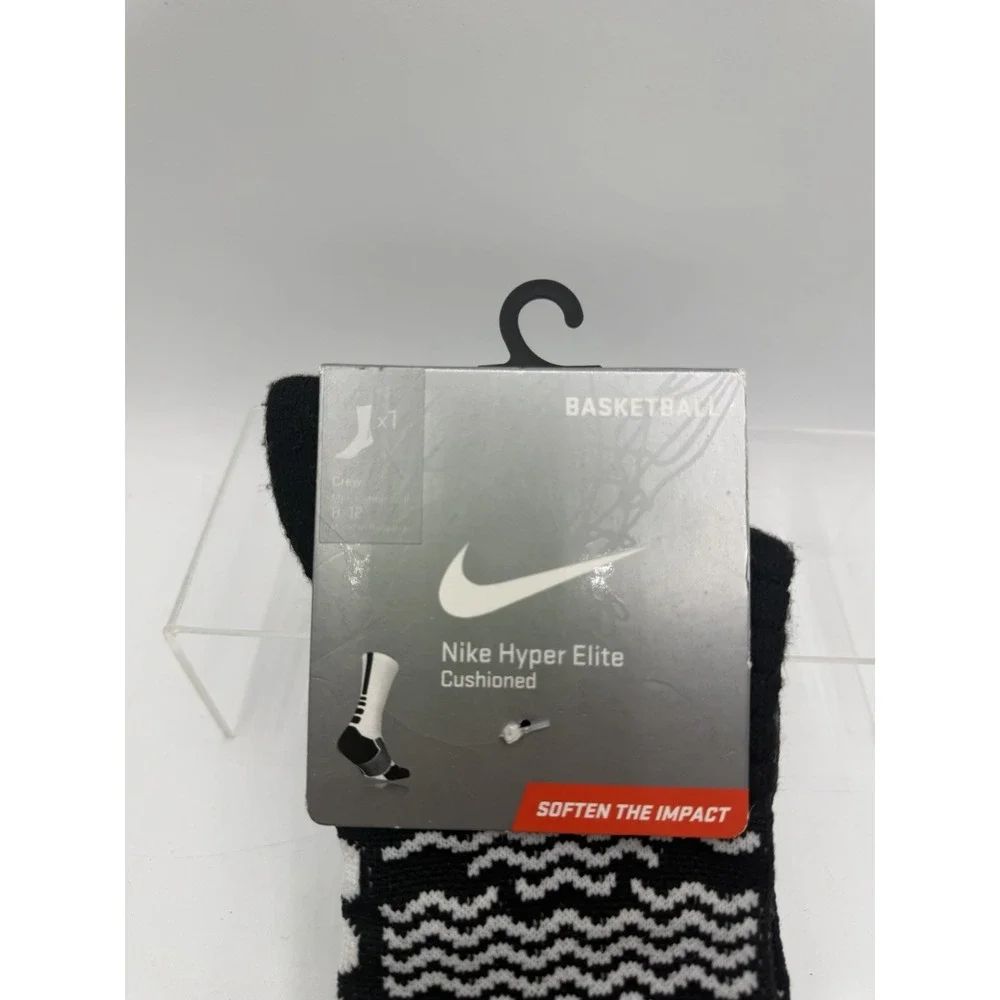 Nike Kobe Hyper Elite BHM Basketball Crew Socks (Large (8-12) Black White